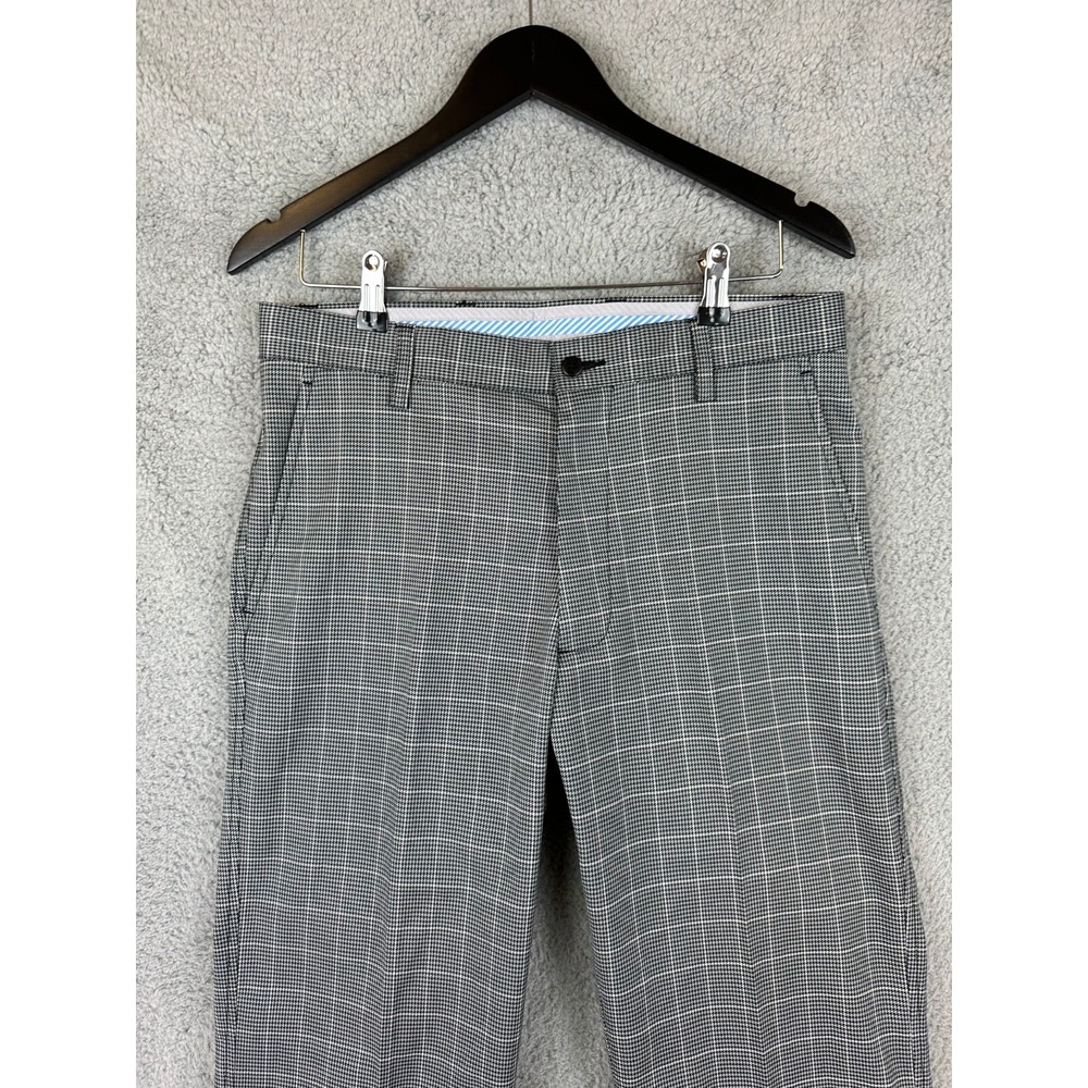 Footjoy FJ Golf Pants Men 36x32 Black Gray Houndstooth Plaid Performance Stretch